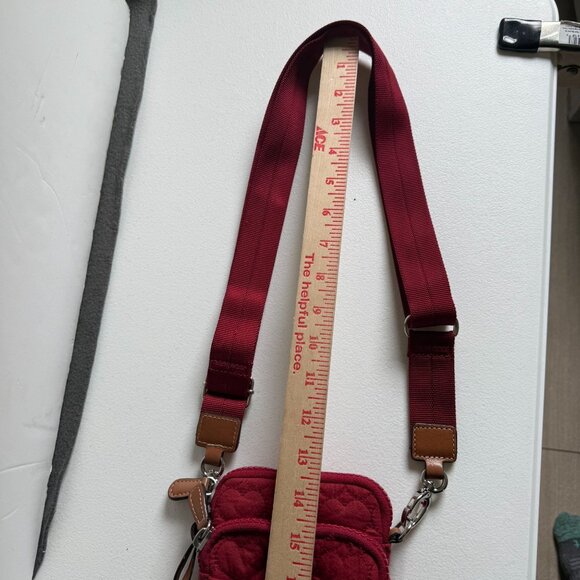 Brighton Quilted Crossbody Mini Bag Adjustable Strap Heart Charm Front Pocket - Picture 9 of 13